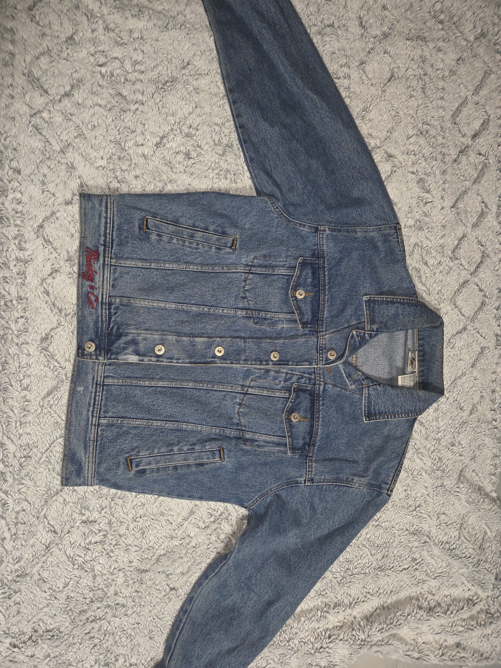 Disney Blue Denim Jacket with Red Embroidered Detail